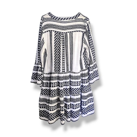 Devotion Twins Ella embroidered tiered ethnic bell sleeves boho hippie dress M - Picture 13 of 16